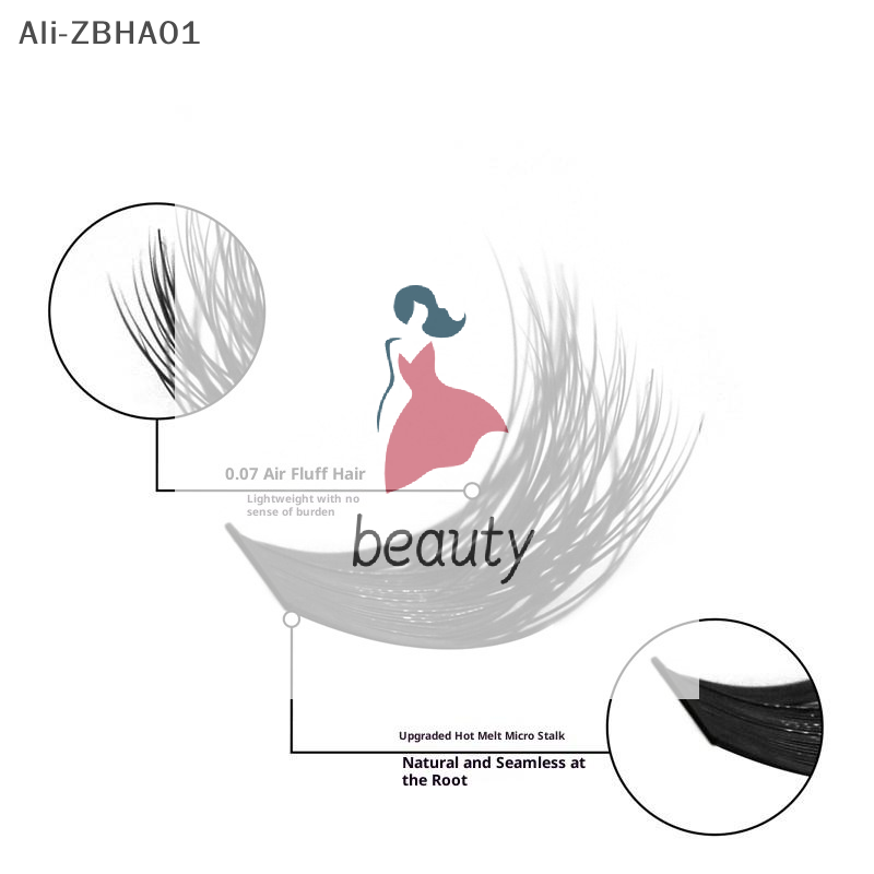 Eyelash Extension Volume Lashes - Ciglia Finte 3D Effetto Visone, Extension