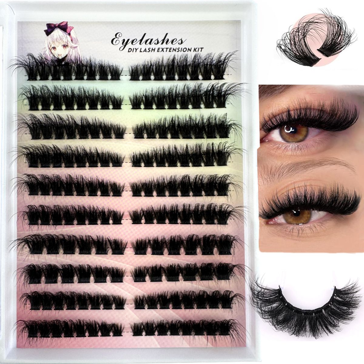 Left+Right Eye Lash Extension  - Eyelash Extension Cat Eye Wispy recensione e prezzo